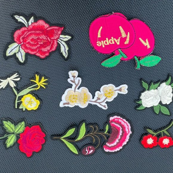 Lot of 8 patches Iron On applique Embroidery Patches Flowers Set of 8 patches - Picture 4 of 9